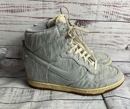 Nike Dunk Sky Hi Premium Wedge Sneakers Gray Sail Silver 10