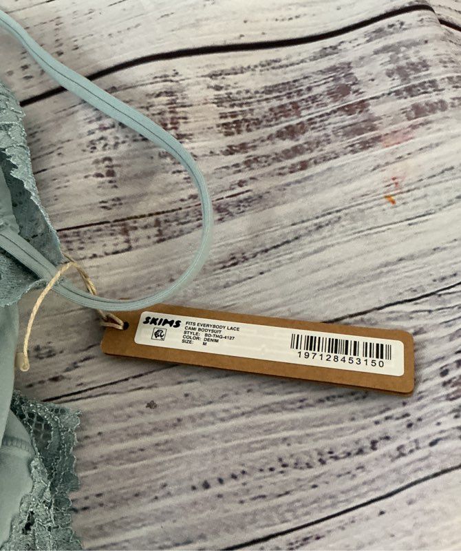 NWT Women's Skims Lace trim Bodysuit in Denim Size M