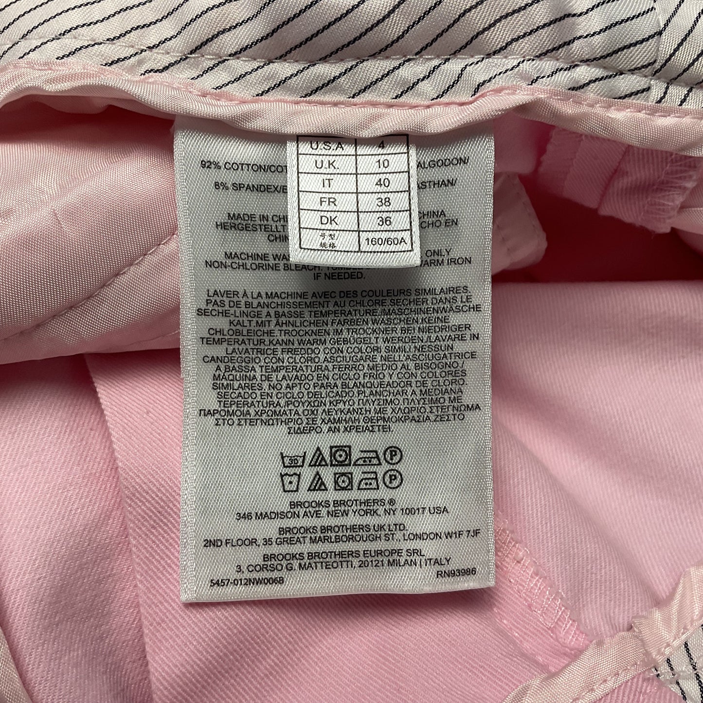 Brooks Brothers Red Fleece Pink Chino Style Trousers Pants - Size 4