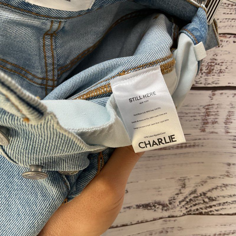 Still Here New York Charlie Cargo Jeans Blue Denim Pants - Size 26