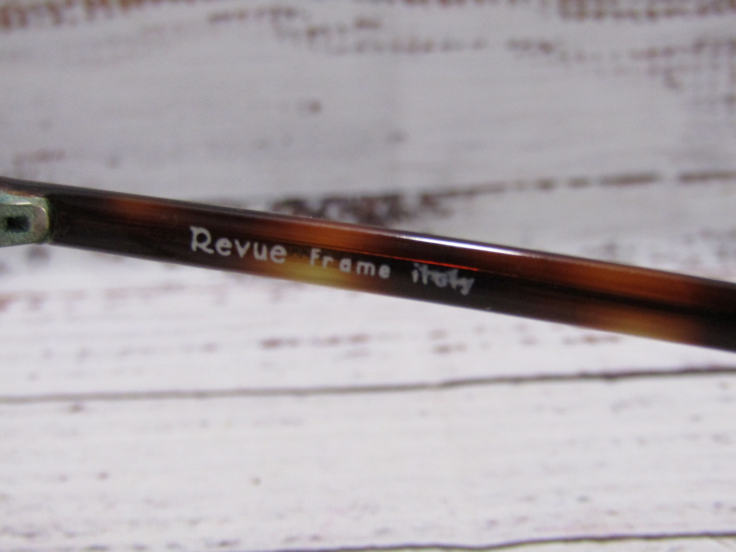 Vintage Revue Oversized Brown Havana Eyeglasses Frame Made in Italy