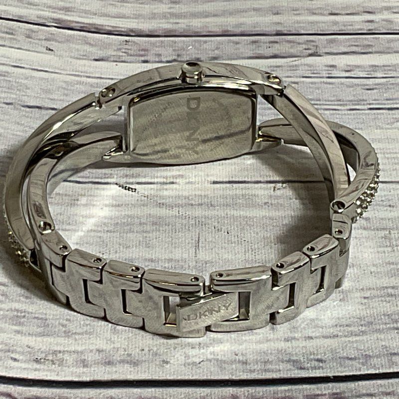DKNY Women's Silver Tone Rhinestone Stainless Watch- 5.75"