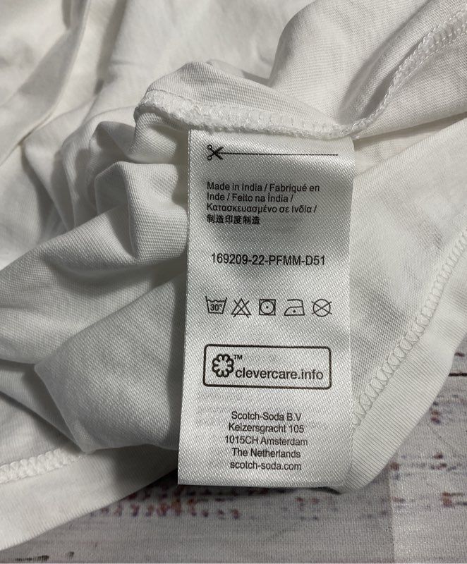 NWT Scotch & Soda White "Sorry, I Have Plants This Weekend" Logo T-Shirt Size M