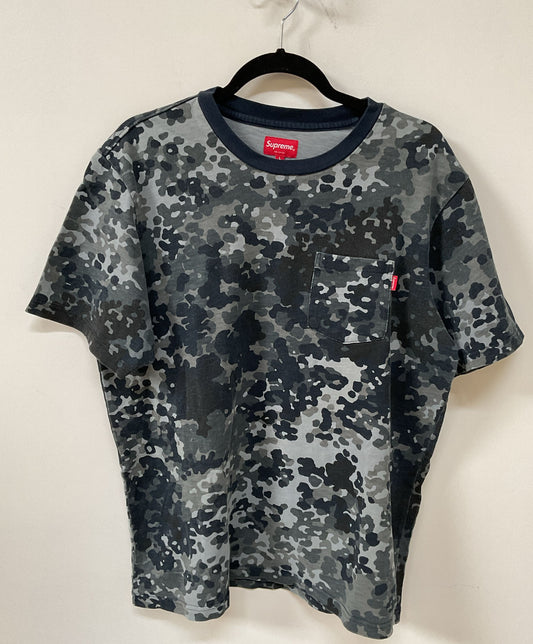 SS19 Supreme Gray German Camo Print Short Sleeve Size L
