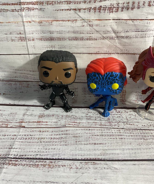 Lot Of 6 Funko Pops Bobbleheads Marvel Storm, Wanda, Black Panther, Mystique