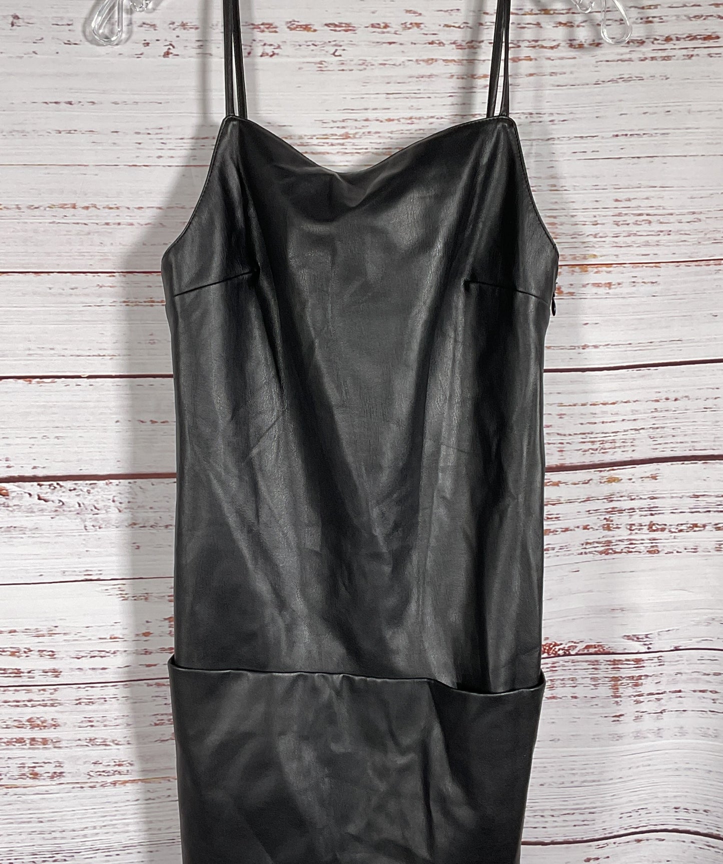 Staud Diego Vegan Leather Mini Dress Black XS