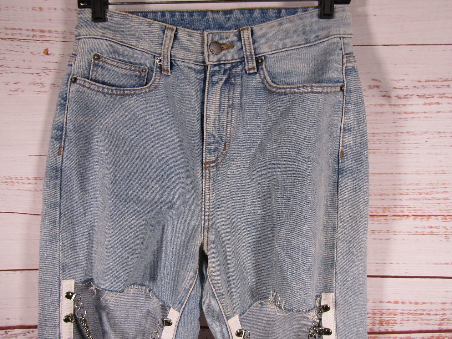 Carmar Hermia Women's Galexia Blue Straight Cut Out Denim Jeans Size 25