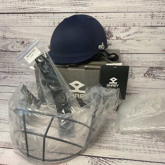 Shrey Blue Cricket Helmet Junior 50-54cm New Helmet Face Guard W/ Box 1/2