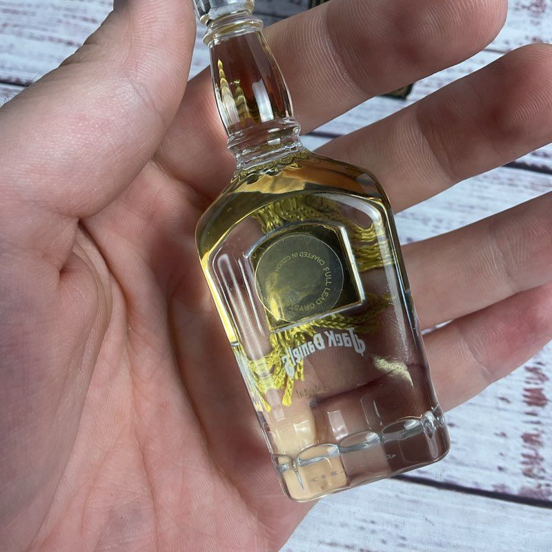 NOB Jack Daniels Gold Medal Crystal Bottle 4" Christmas Tree Ornament