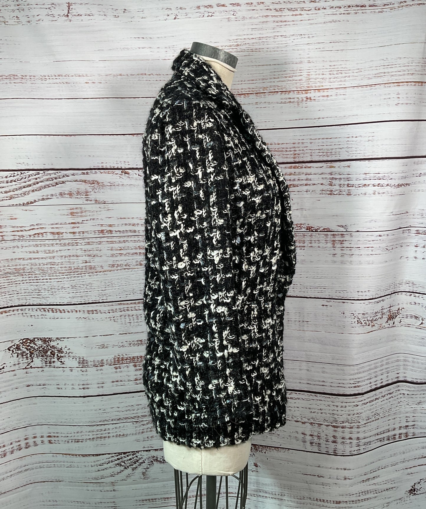 IRO Black and White Tweed One-Button Coat Women's - Size 34