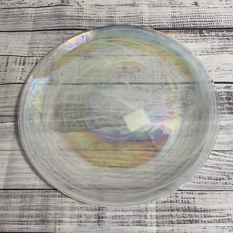 Set of 2 Artistic Accents Glass Pearl Iridescent Swirl 11” Dinner Plates