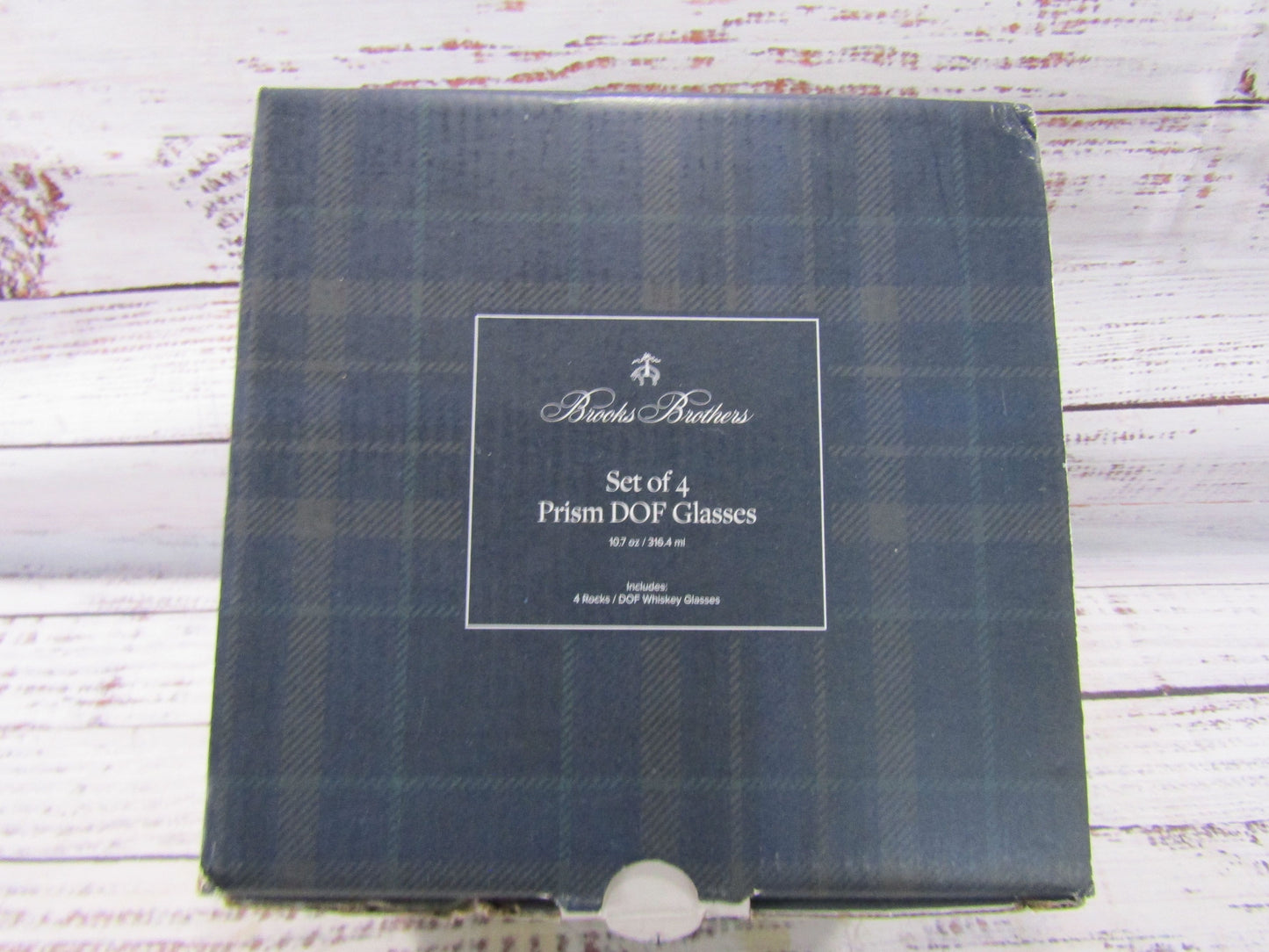 Brooks Brothers Prism Double Old Fashioned Whiskey Glasses Set of 4