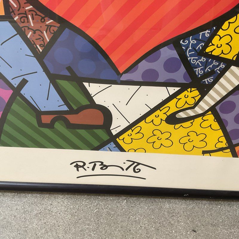 Heart Kids by Romero Britto 33" Framed Pop Art Print