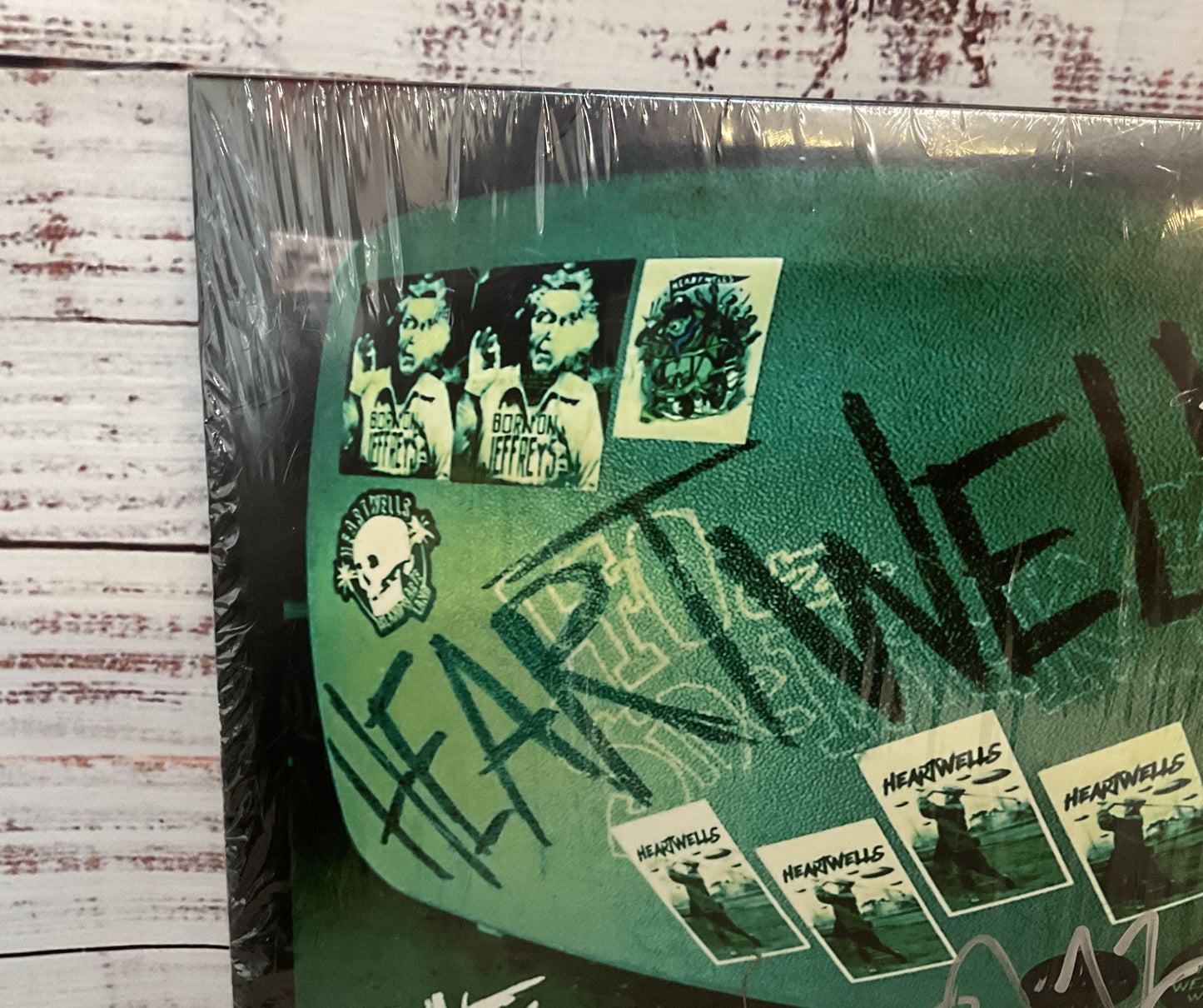 Heartwells The New Old School Autographed Vinyl Record Green Black