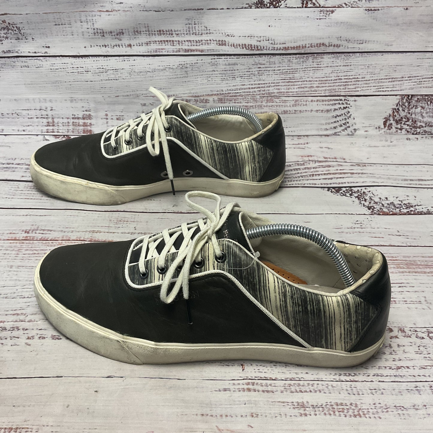 Alexander Mcqueen X Puma Sneakers Black White Leather Shoe Men Size 10 As-Is