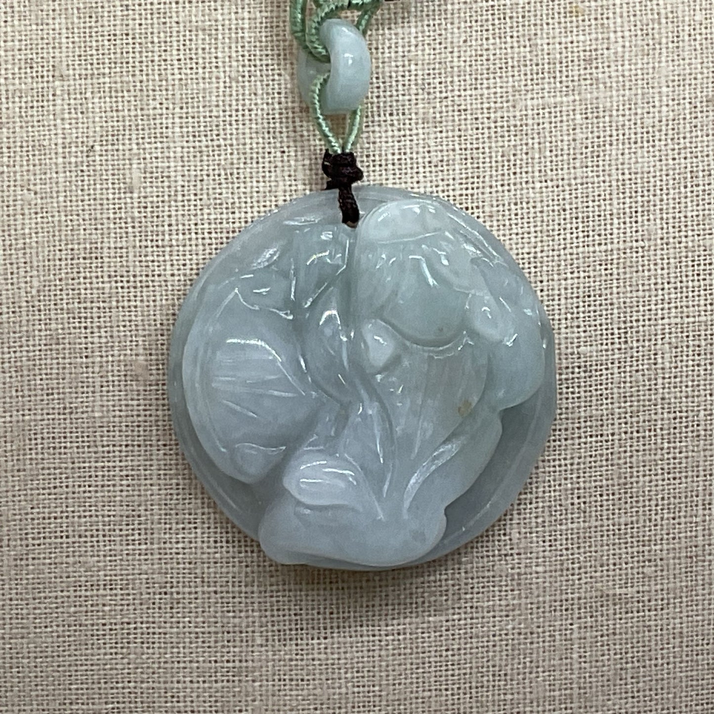 Round Carved Dragon 1.5" Pendant Adjustable String Necklace