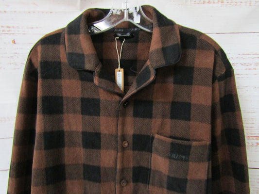 Skims Women's Brown Jasper Buffalo Plaid Sleep Shirt Size S