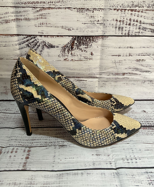 Emporio Armani Leather Snakeskin Embossed Heels Multicolor 6.5