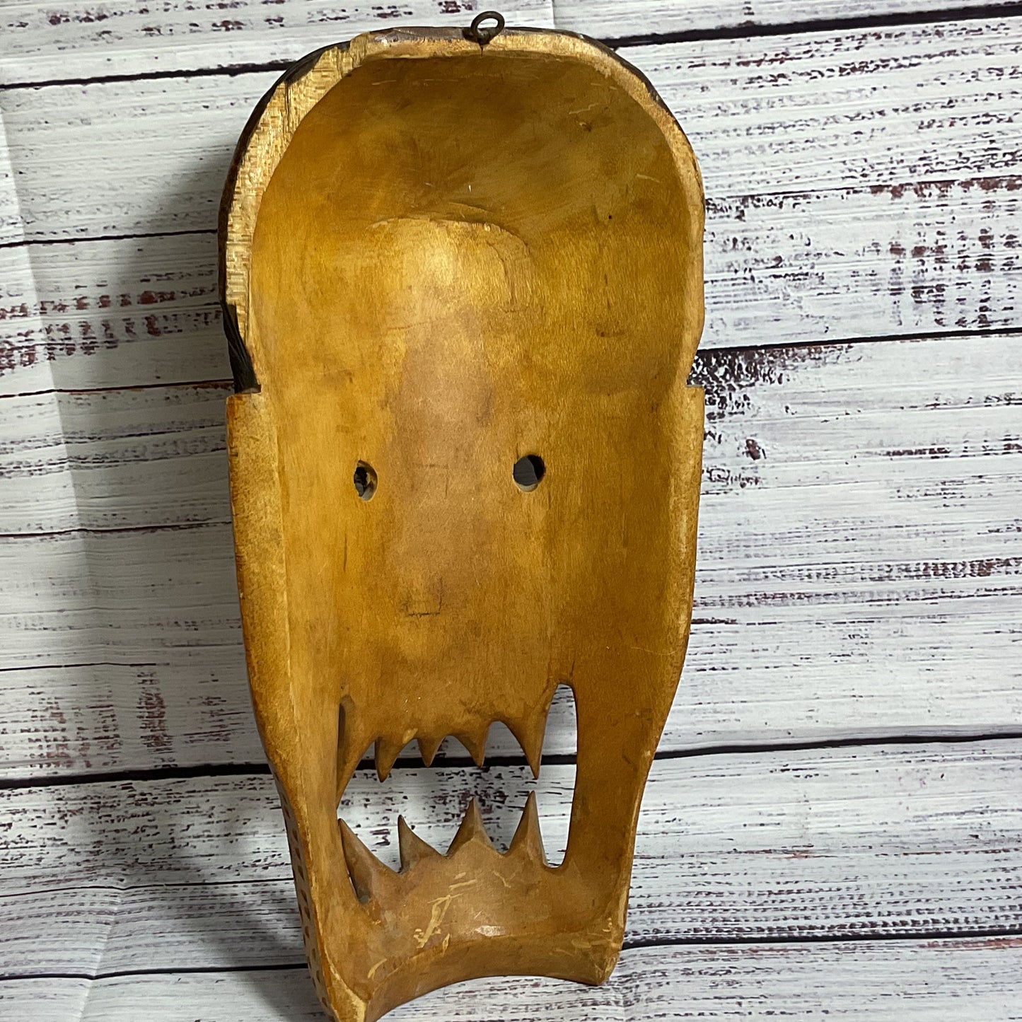VTG. Tanzanian Makonde African Hand-Carved Wood Mask-12"