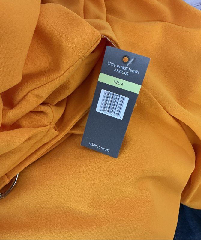 NWT Sharagano Apricot Notched Collar Crepe Blazer Dress Size 4 Retail $108