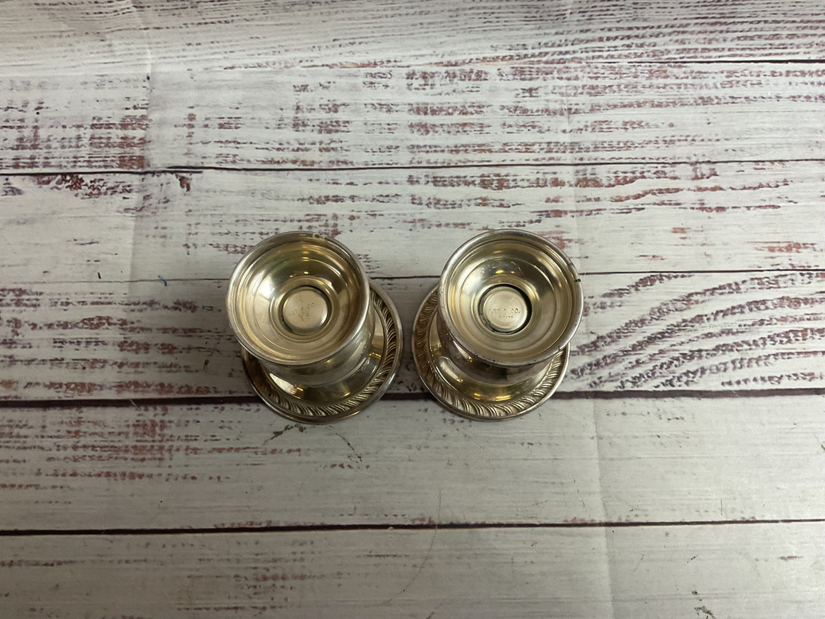 Arts Co Pair Of Silverplated Candle Holders