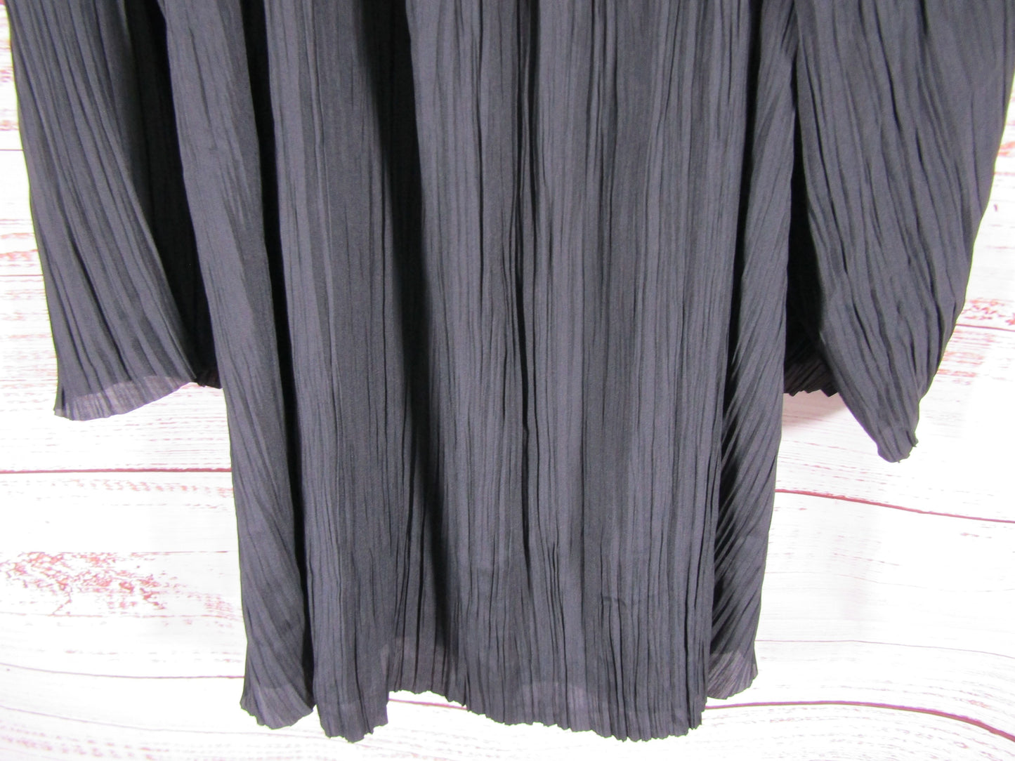 COS Women's Black Pleated Long Sleeve Plissé Dress Size 6