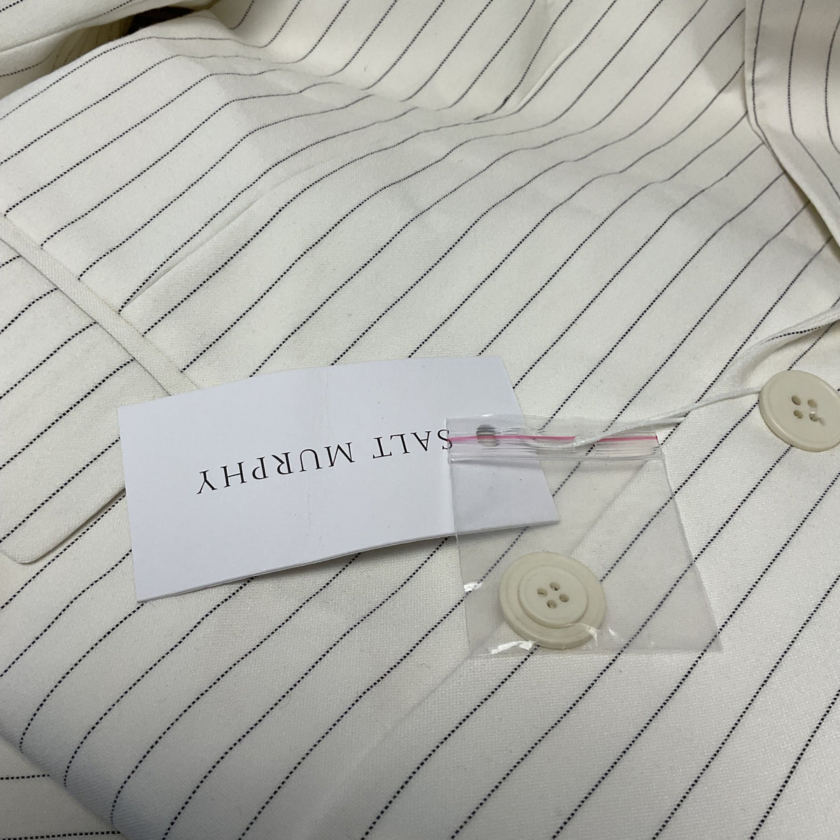 Salt Murphy White Pin Stripe Oversized Large Blazer Jacket - Size 36 New 2/2