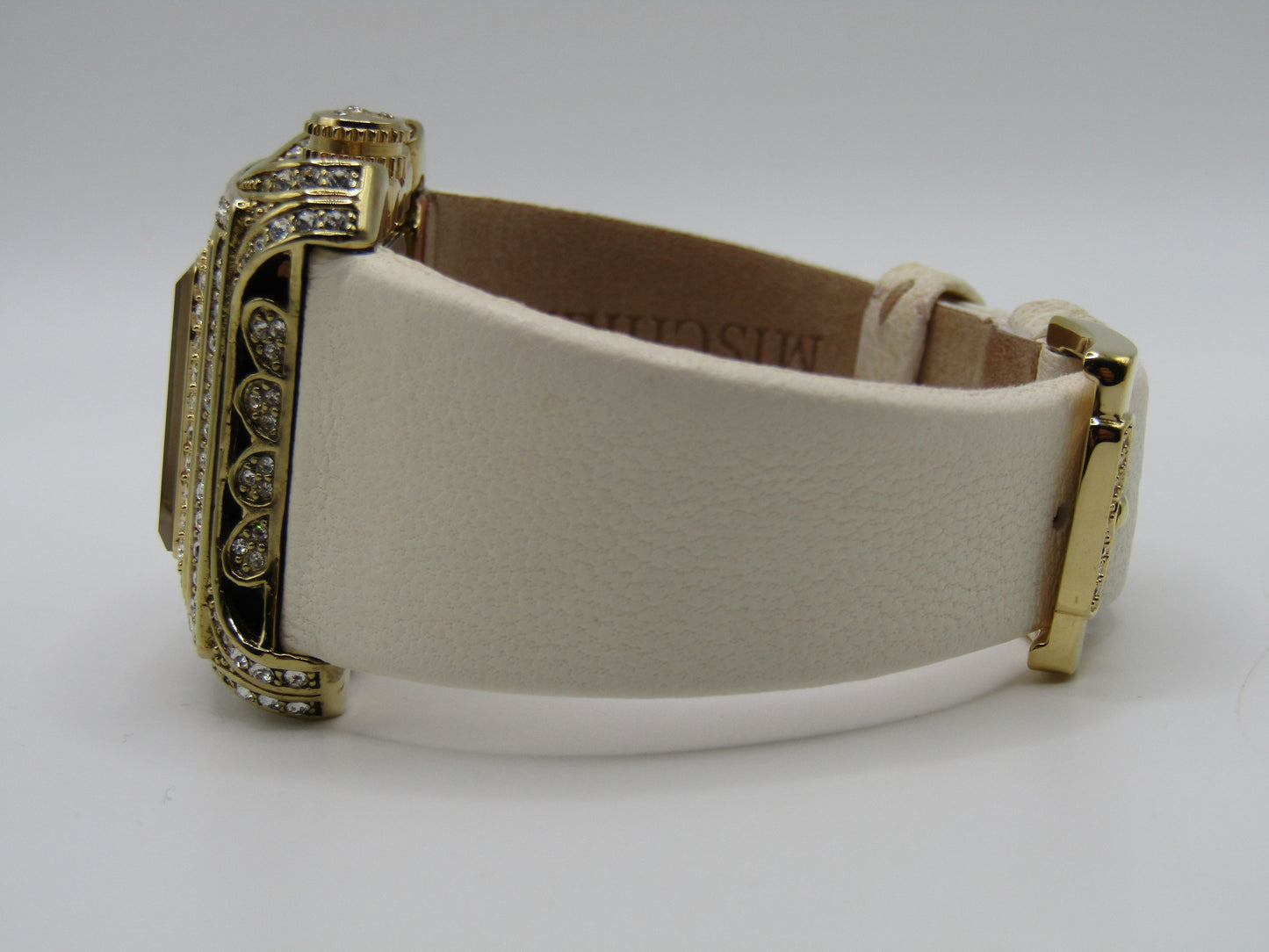 Badgley Mischka Women's Gold Plated Crystal Accent Quart Watch