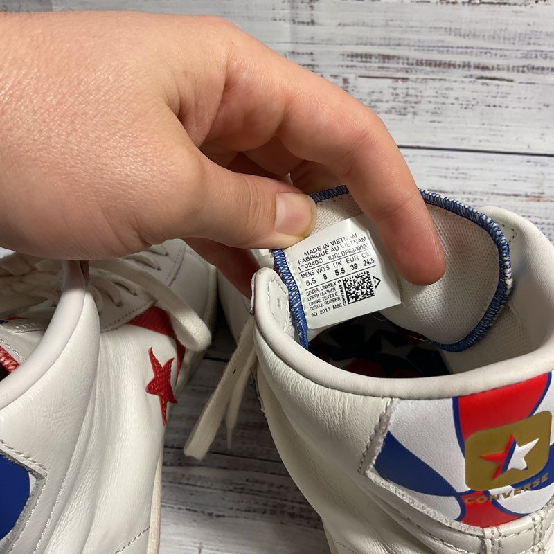 Converse Birth of Flight High Top Leather White/Red/Blue Athletic Shoe Men's 6.5