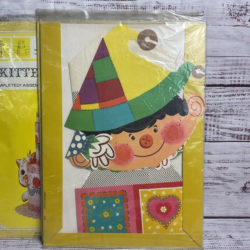 VTG. Gibson Pop Up Paper Centerpiece Bundle (Kitten Kake, Jack In Box, Carousel)