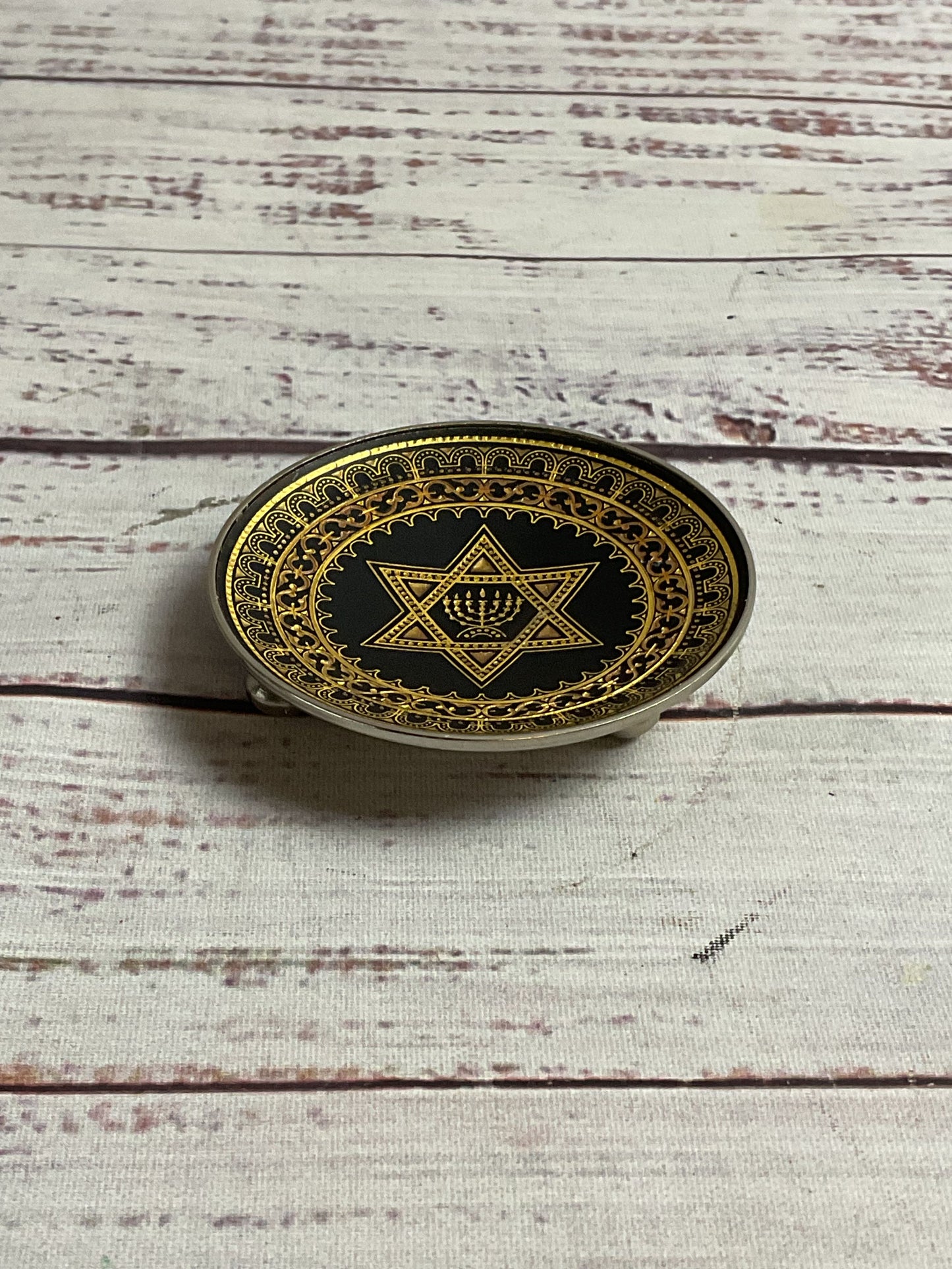 Vintage Damascene Star Of David Mini Plate
