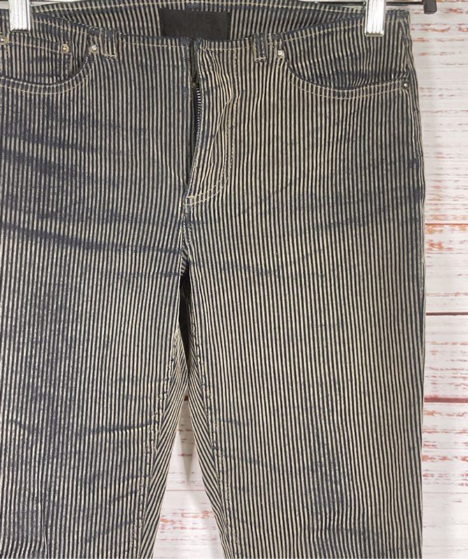 Acne Studios No Blue Flock Striped Textured Jeans Multicolor 27/32