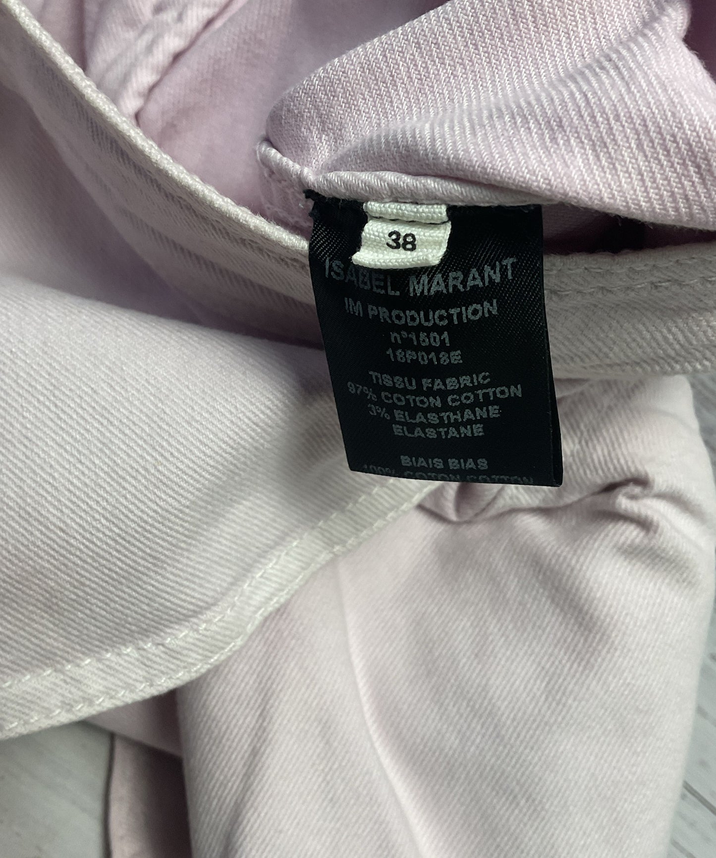 Isabel Marant Etoile Coati Light Pink Ruffle Trimmed Denim Mini Skirt - Size 38