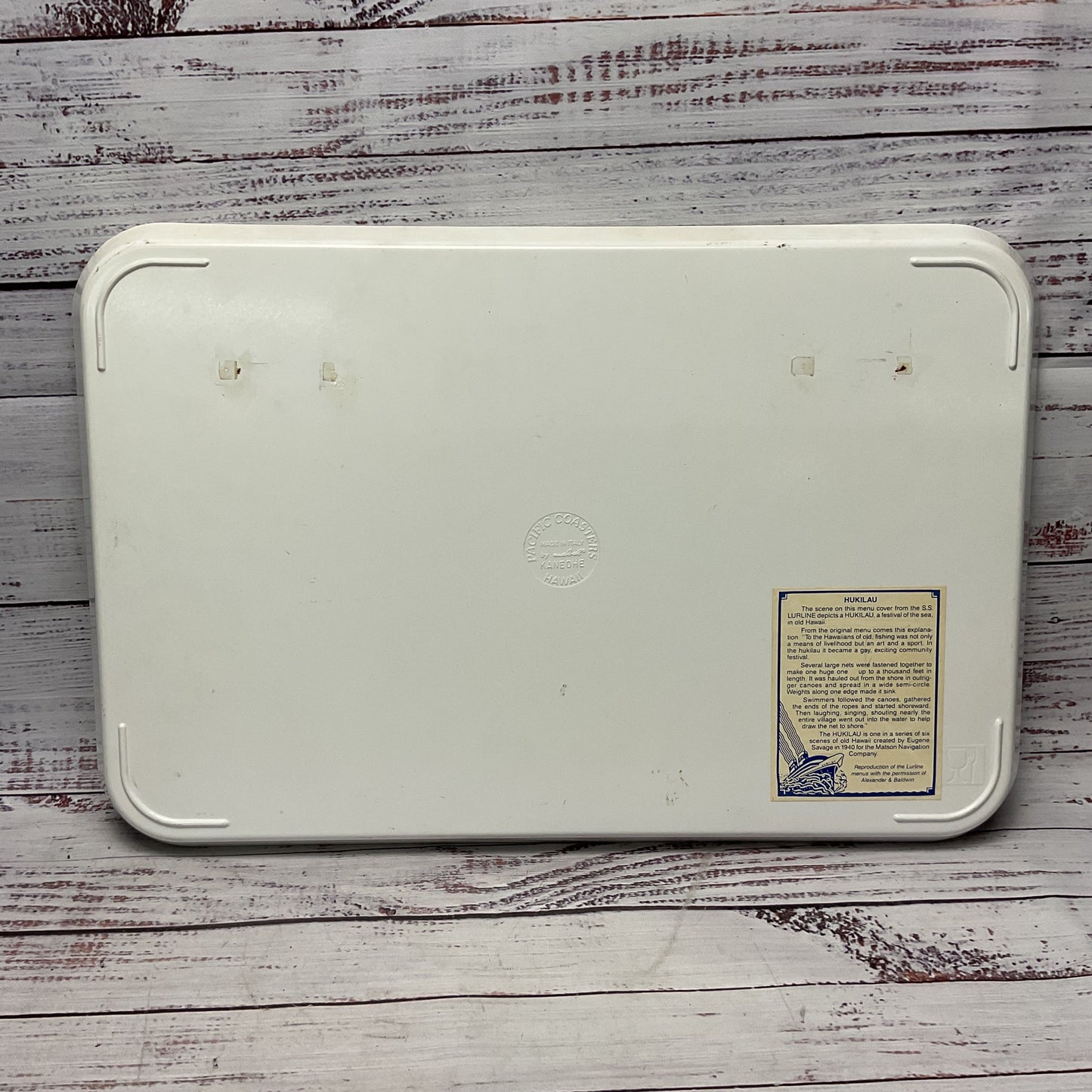 Pacific Coasters Eugene Hukilau Melamine Tray S.S. Lurline 18"x12"