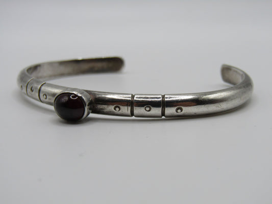 Mary Ann Katke Sterling Silver Rhodolite Garnet Cuff Bracelet