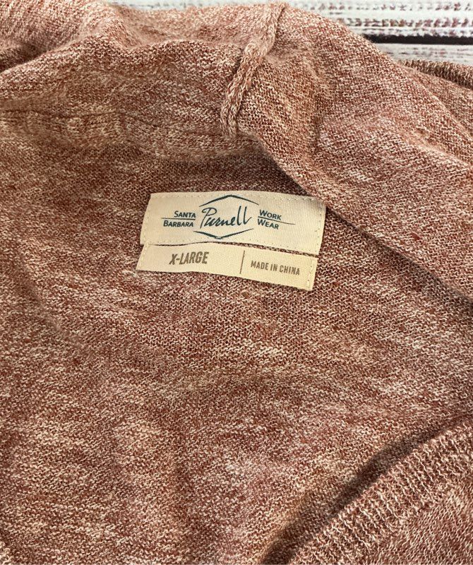 NWT Women's Purnell Heathered Flax Blend Pullover Pink with hood Size XL