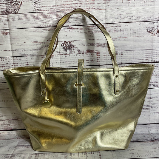 BRAHMIN Women's Metallic Gold Leather Tote Bag