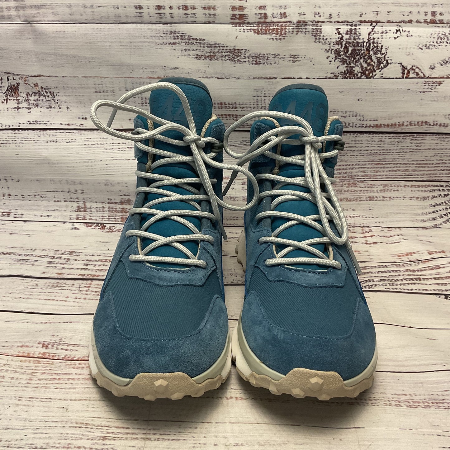 P448 Viking High Top Blue Suede High Top Sneaker Boot Women Size 6.5