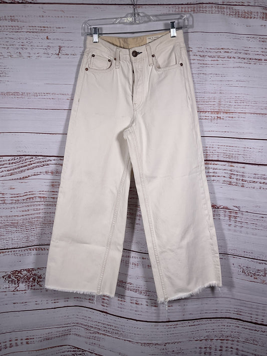 Rag & Bone White High Rise Wide Leg Jeans - Size 24