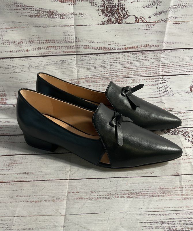 Cole Haan Women's Black Leather Viola Skimmer Flat W27673 Size 6B