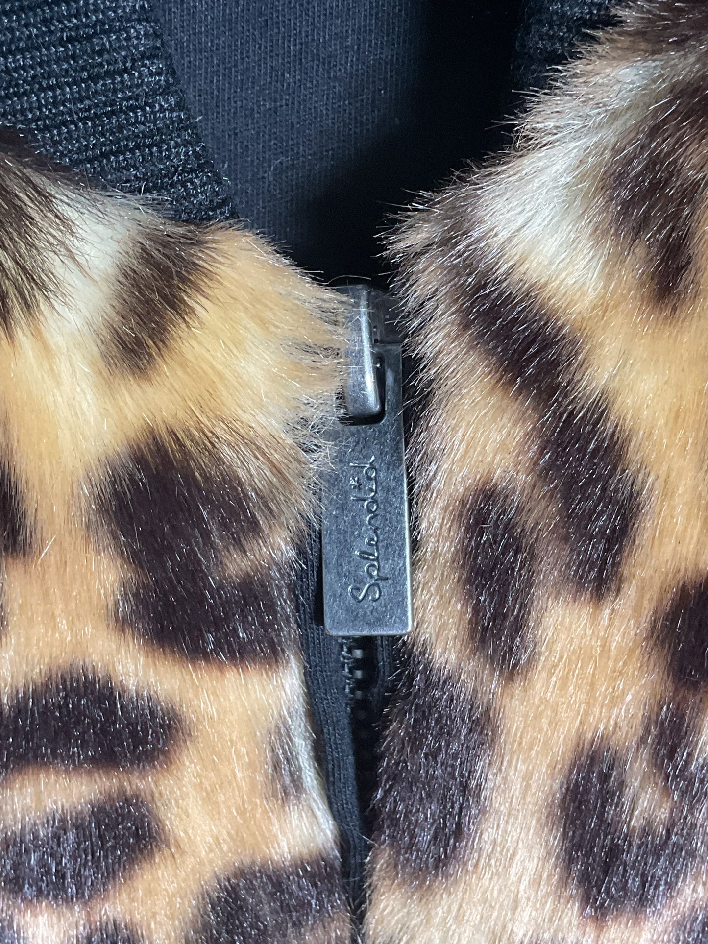 Splendid Soft Leopard Zip Up Jacket - Size Small