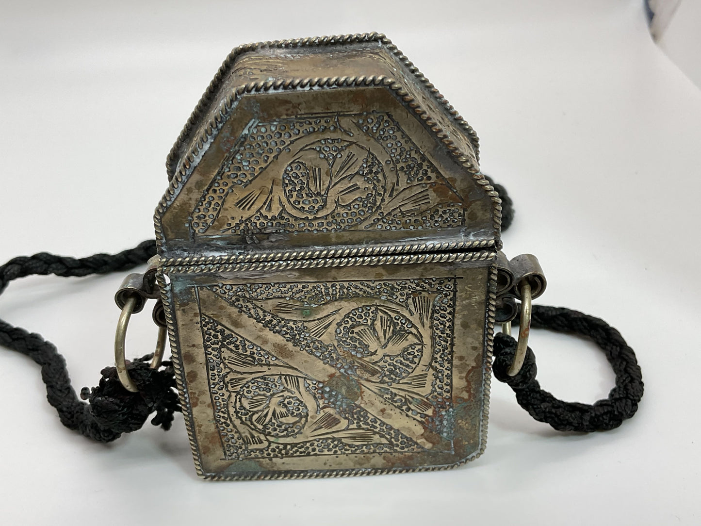 VTG./ANTIQUE Silver Tone Quran, Amulet Box, Hirz, Talisman Box- 3.25" x 2.25"
