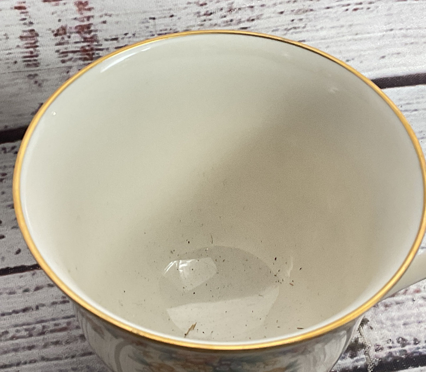 Nortiake Gallery China 7246 Floral Pattern 3" Set of 7 Tea Cups Ivory