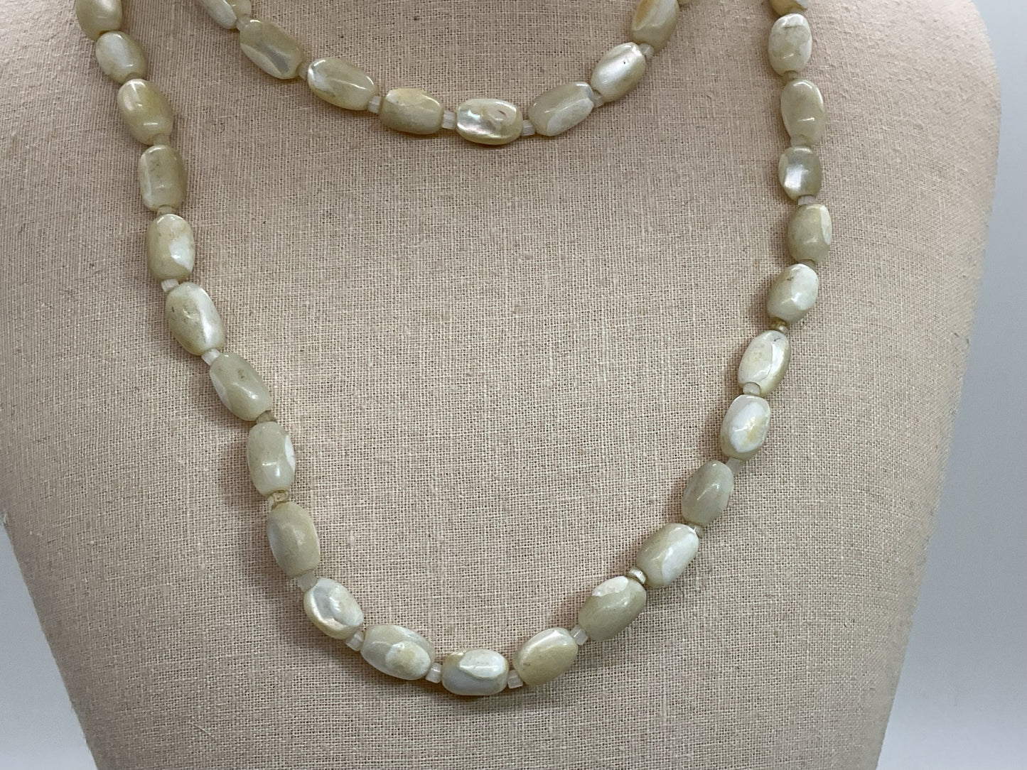 Mother of Pearl Beaded Necklace- 38"