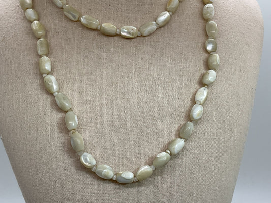 Mother of Pearl Beaded Necklace- 38"