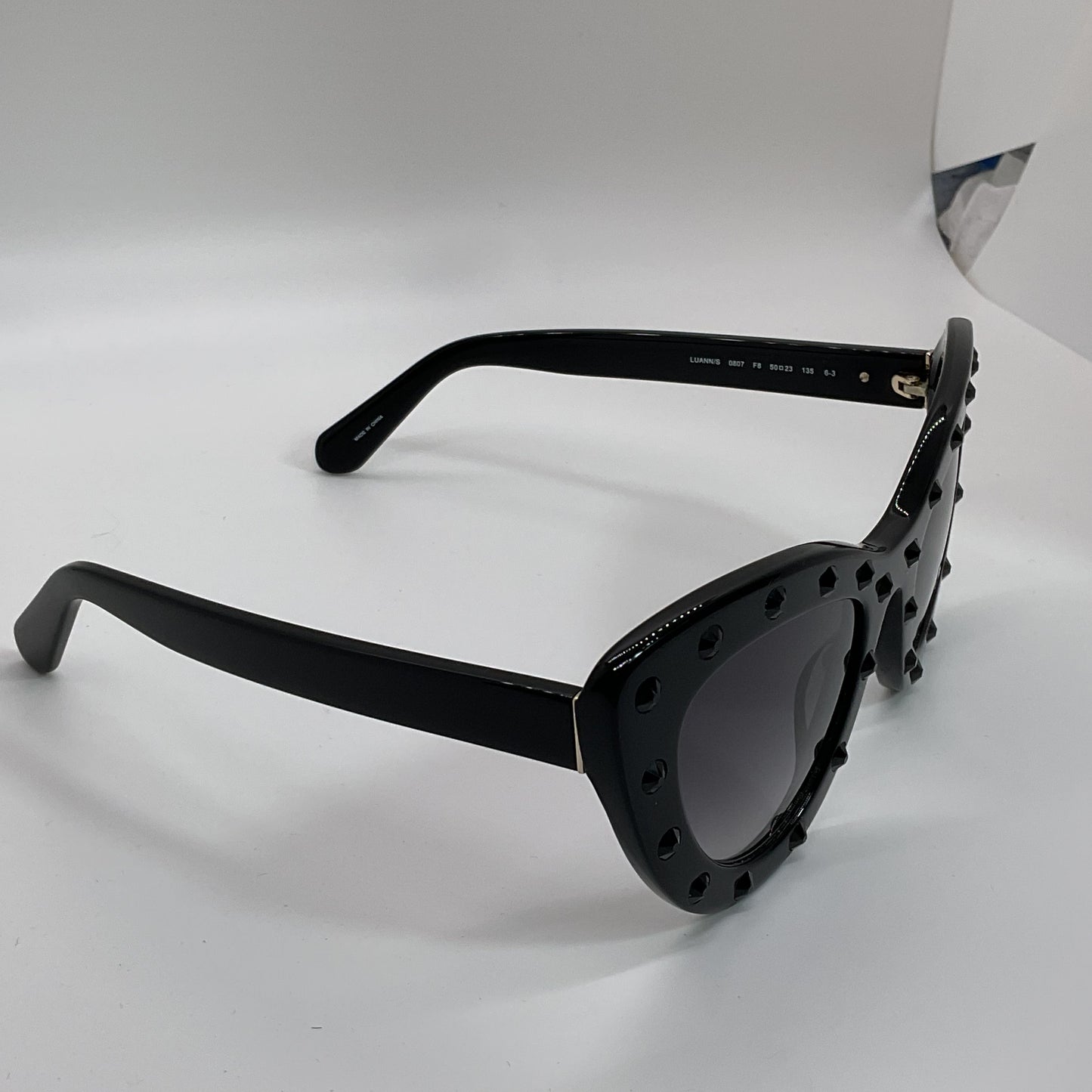 KATE SPADE Luann Hello Sunshine Women's Black Rhinestone Sunglasses- 50[ ]23 135