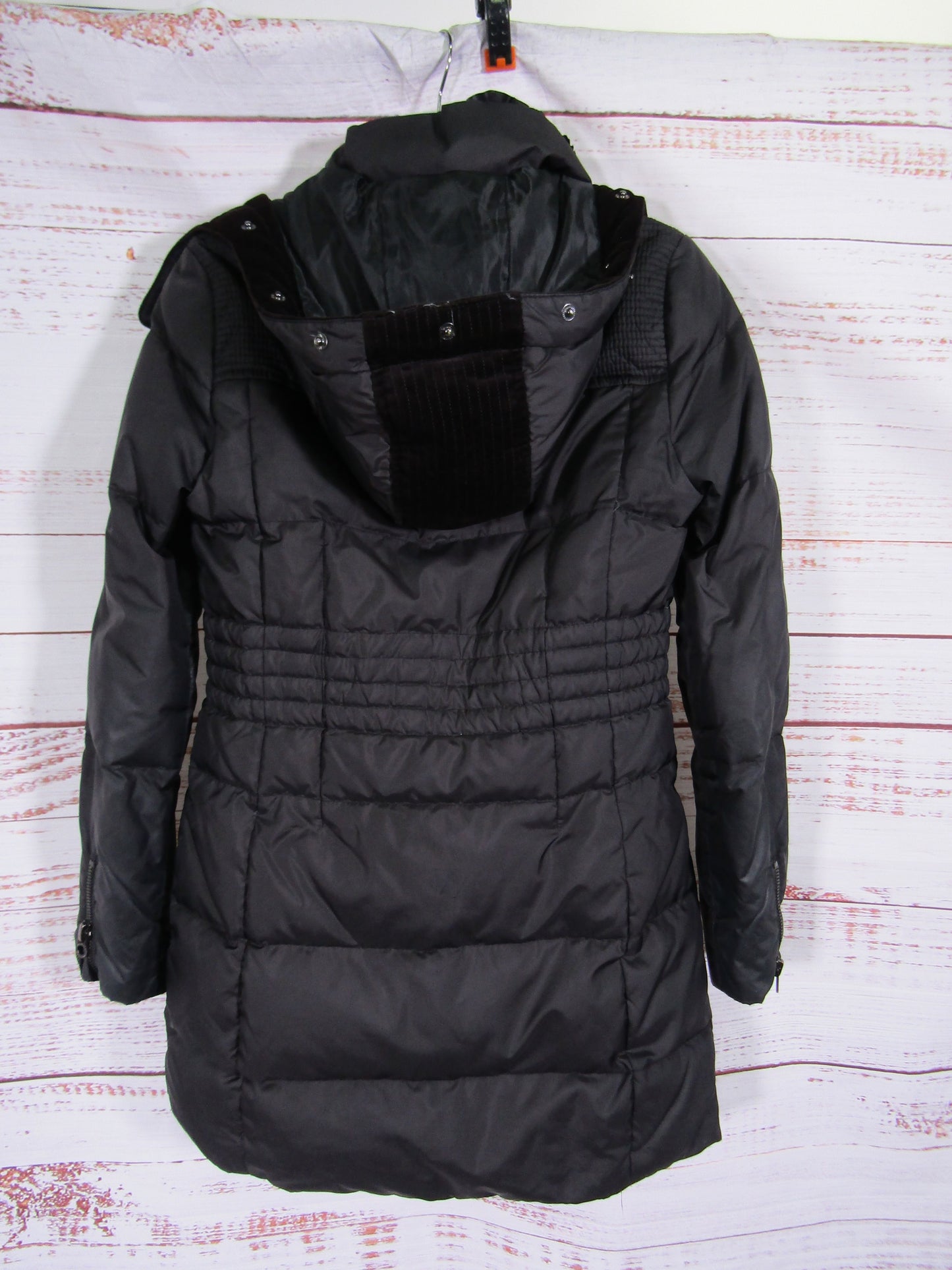 Juicy Couture Women's Black Down Feather Puffer Parka Jacket Size S
