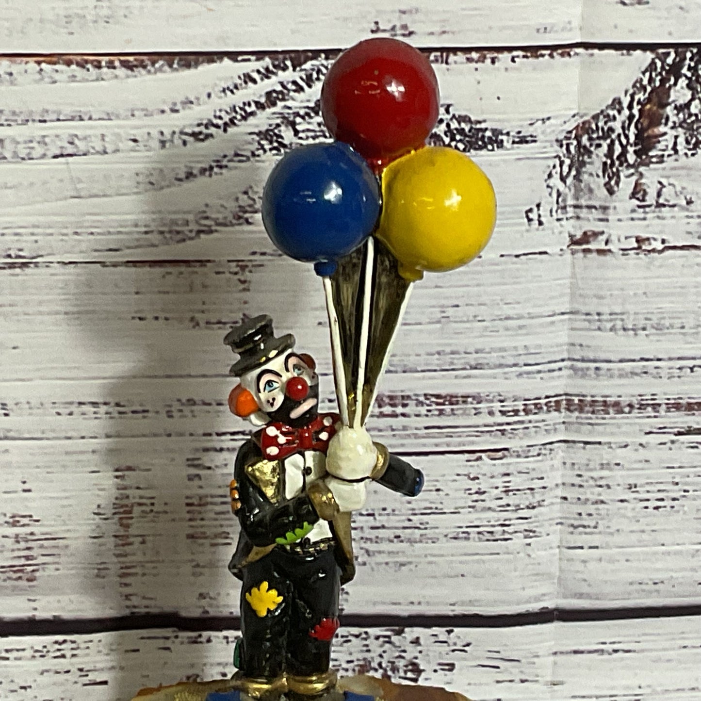 VTG. RON LEE 24k Gold Plated Clown with Balloons Sculpture 7"