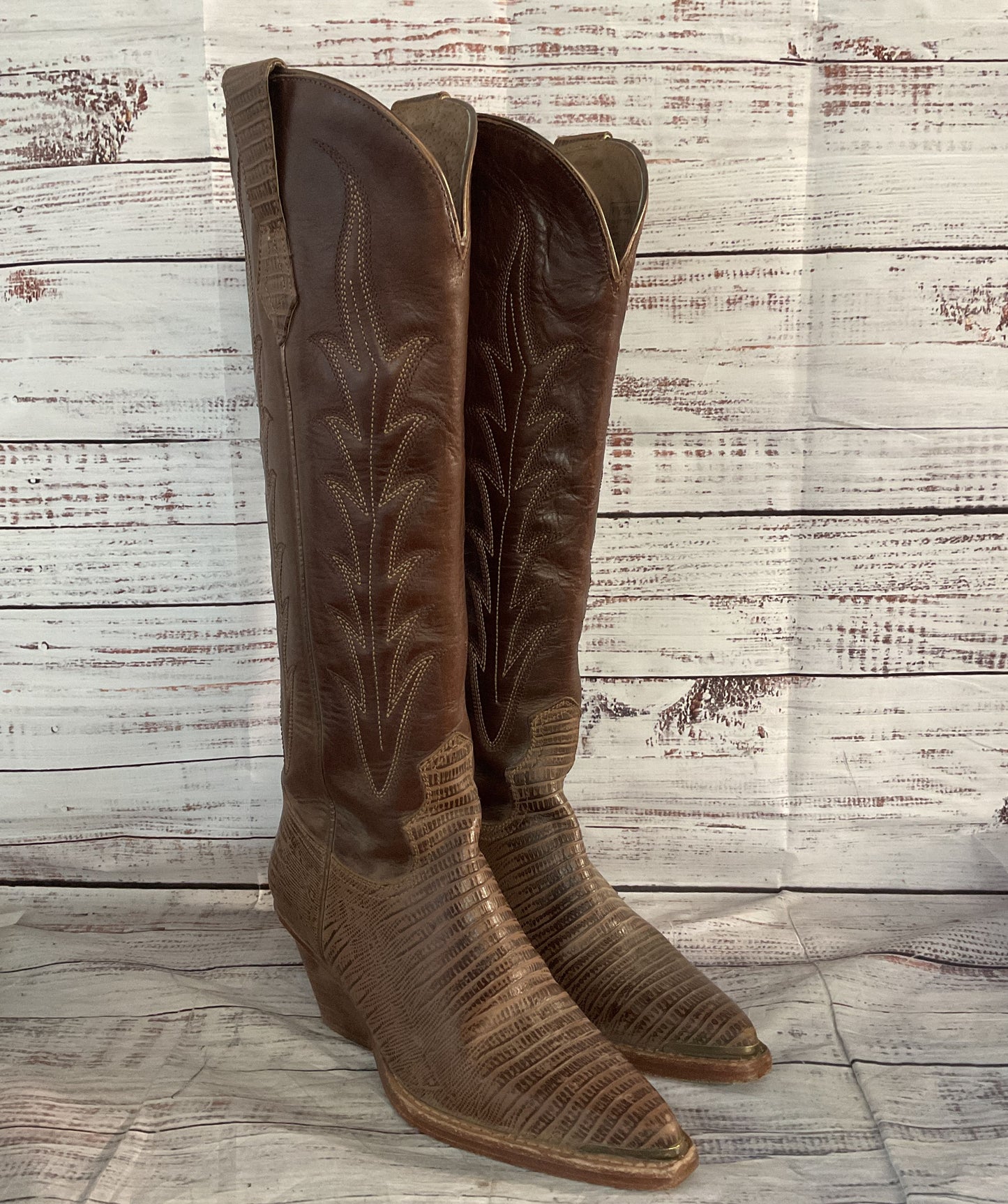 Wonderwest Havannah Tall Western Snip Toe Boots Brown 7