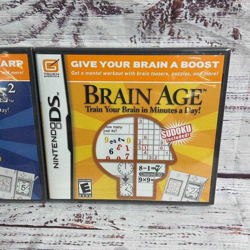 Brain Age 1 & 2 Nintendo DS Brain Training Game Bundle